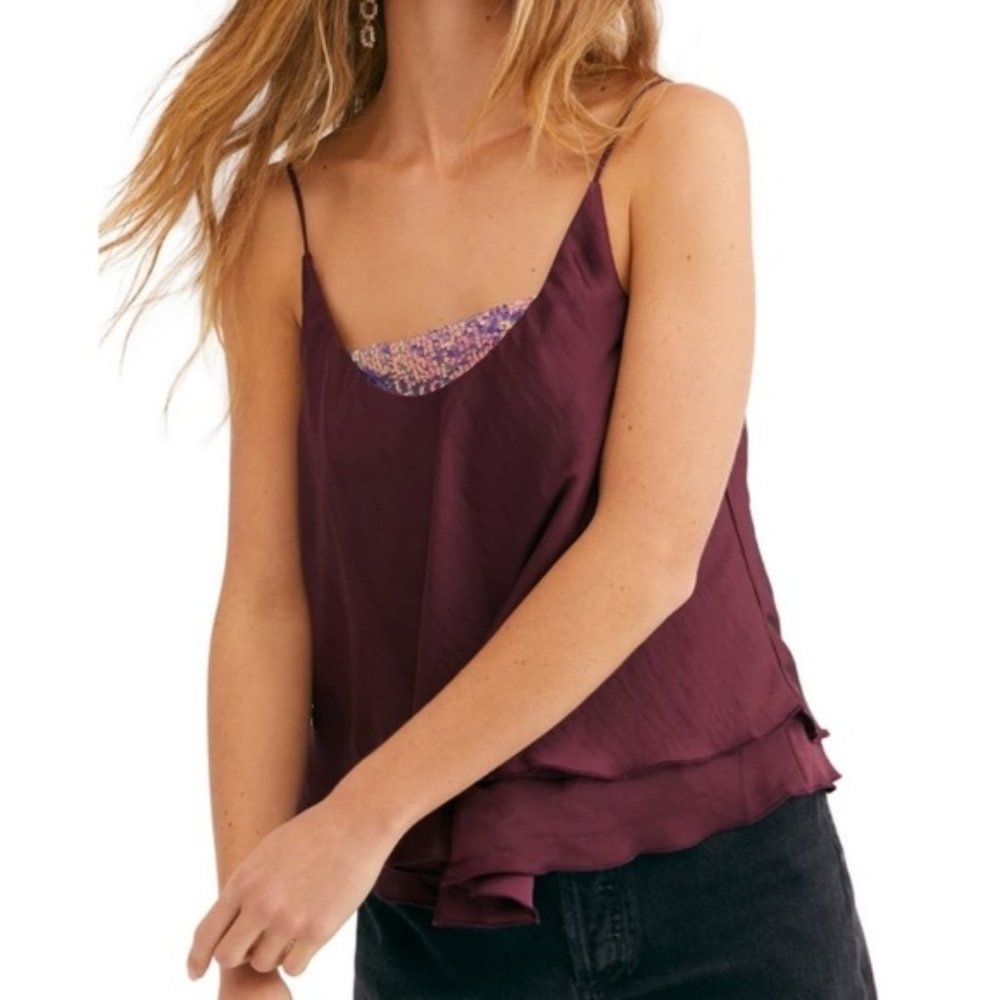 Free People Turn It On Cami Vetiver Bloom XS - Picture 3 of 9